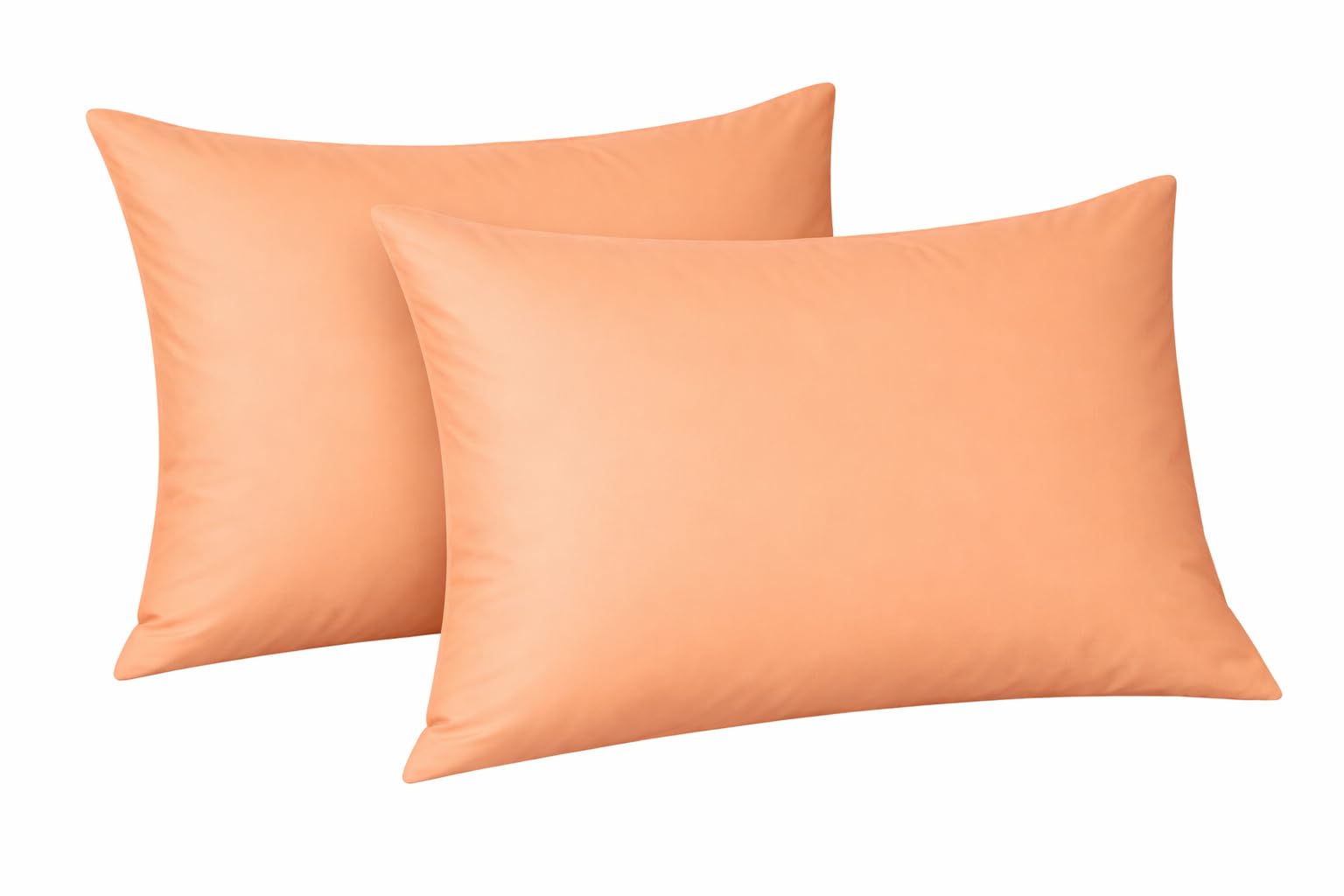 Plain dyed polycotton Housewife pair of pillowcases, Available in 20 (Peach)