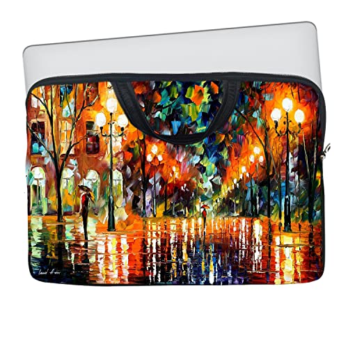 Image of TheSkinMantra Chain Laptop Sleeve Bag Compatible with Laptop /Macbooks /Chrombook /Notebook /Zbook (13.3 Inch (Handle), Colorful Street)