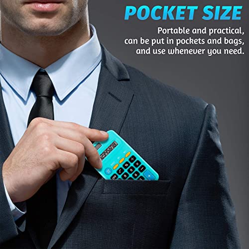 Pocket Size Calculator 8 Digit Display Basic Calculator Solar Battery Dual Power Mini Calculator For Desktop Home Office School Students Kids, 6 Colors (18 Pieces) #TOP5