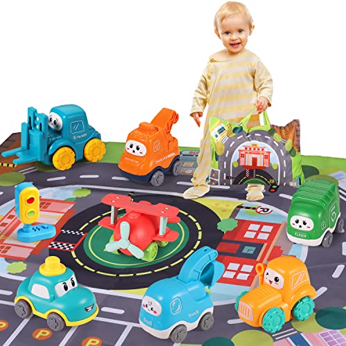 Alasou Baby Truck Car Toy And Playmat Storage Bag(7 Sets)|Baby Toys 12-18 Months|Infant Toys For 1 2 3 Year Old Boy Girl|1St Birthday Gifts For Toddler Toys Age 1-2 #TOP6