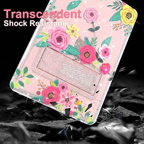 Rantice Ipad 9Th Generation Case, Ipad 8Th Generation Case, Ipad 7Th Generation Case, Ipad Case For Women Girl Kids, Slim Shockproof Glitter Flower Clear Transparent Ipad 10.2 Case With Kickstand #TOP5