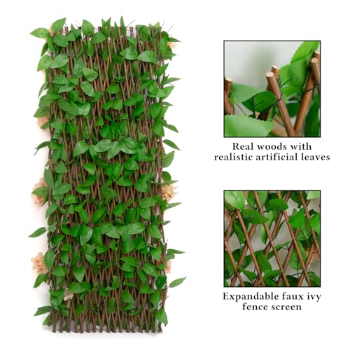 Doeworks Expandable Fence Privacy Screen For Balcony Patio Outdoor, 1Pc Faux Ivy Fencing Panel For Backdrop Garden Backyard Home Decorations thumb #2