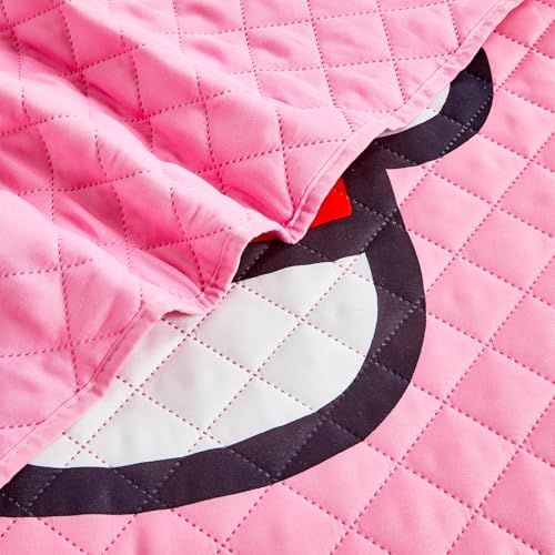 Hello Kitty Ensemble de draps pour lit simple avec couvre-lit et drap-housse rose