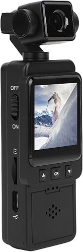 Câmera de Vídeo Em Vlog 1080p, 270 Graus e Filmagem de Vídeo de Rotação de Lentes de 180 Graus Com Grande Angular, Visão Noturna, Clipe de Peito, Montagem Em tripé, Tela HD de