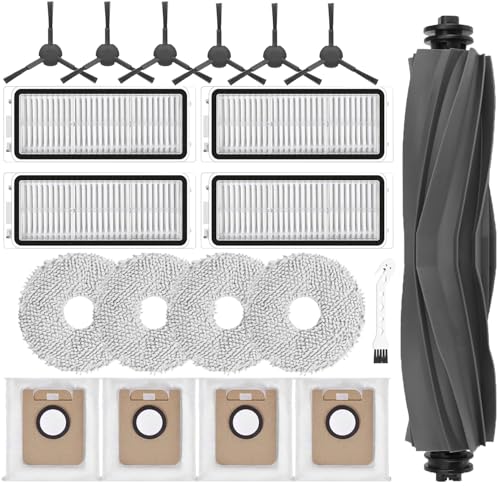 Kit d'accessoires pour Dreame L20s Ultra/L20 Ultra Aspirateur Pièces de Rechange,1 Brosses Principales, 4 Sacs à Poussière,4 Filtres,8 Brosses Latérales,4 Serpillières Chiffon,1 Brosse de Nettoyage