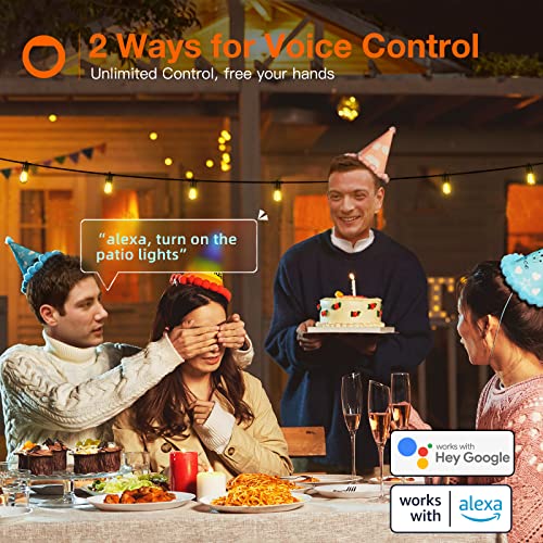 Addlon 96Ft Led Outdoor String Lights, Smart String Lights With Alexa, App And Remote Control, Waterproof Patio Lights With Dimmable Shatterproof Bulbs, Etl Listed, For Backyard, Party #TOP4
