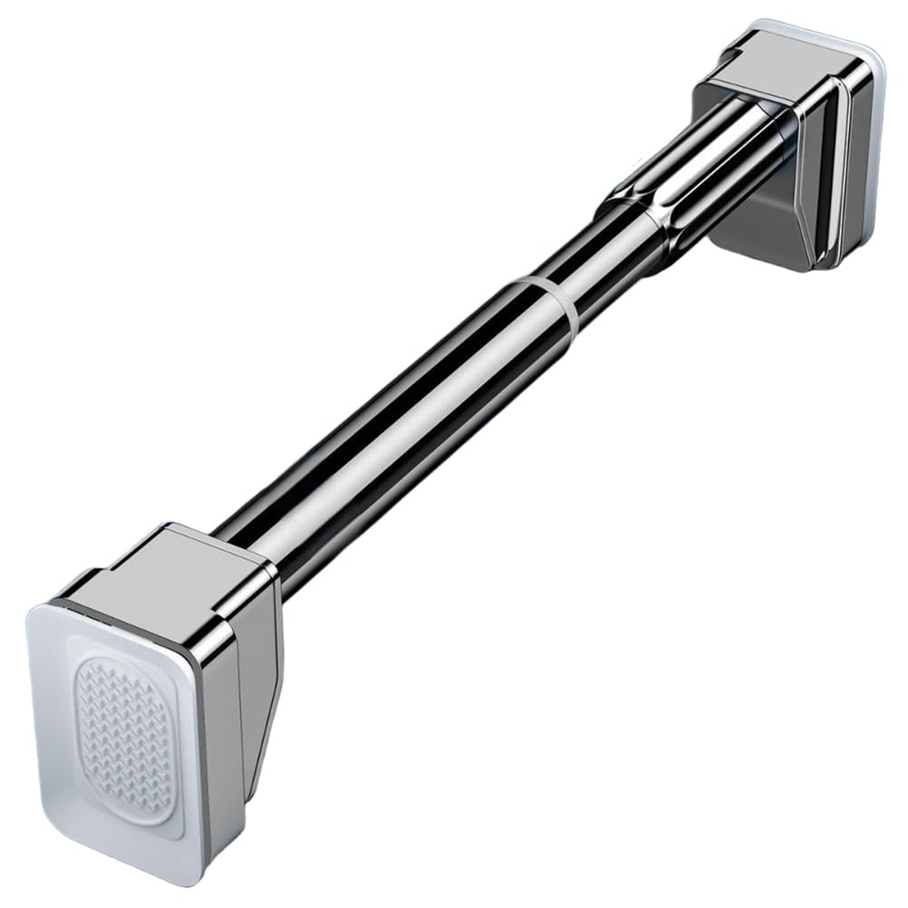 GLDYTVF Extendable Silver Curtain Rod - No Drilling Telescopic Tension Pole Stainless Steel 410-500cm Perfect for Living Room Bedroom Bathroom and Balcony.