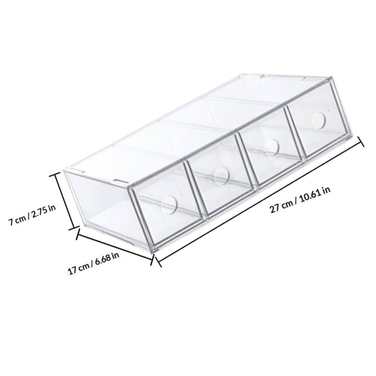 Alasum Organizer Pratico Contenitore Trasparente Acrilico e 4 Scomparti Cosmetici in Impilabile Raffinato Semplice per Trucco per Bagno e Camera da Letto