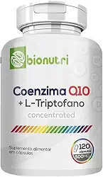 Coenzima Q10 + L Triptofano 100mg Puro 100% Absorção 120Cápsulas