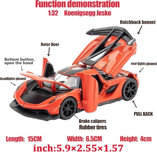 Image of VARIYA ENTERPRISE Exclusive Alloy Metal Pull Back Die-Cast Car Diecast Metal Pullback Toy Car with Openable 6 Doors,Light Music Boys Gifts Toys (1:32 Koenigseg Model Car -Multicolor)