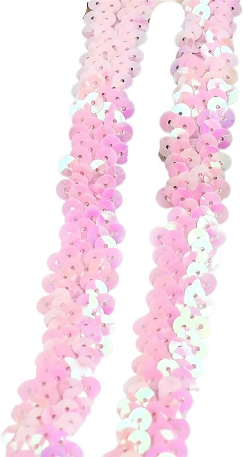 Adorno de cinta de encaje con lentejuelas de alta costura, bobina de 50 yardas