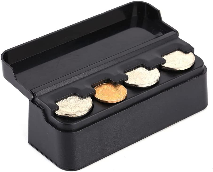 COOLBABY Coin Holder Bag Auto Car Portable Plastic Coin Holder Storage Box Case Container Coins Organizer, BLACK, NM044-SRK