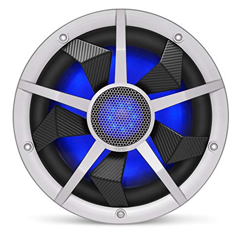 Clarion Cm3013Wl 12-Inch Marine Subwoofer 300W Rms Power Handling Dual 2 Ohm Voice Coils Built-In Rgb Illumination Includes Black & Silver Grilles Water Resistant: Ip55 Front #TOP5