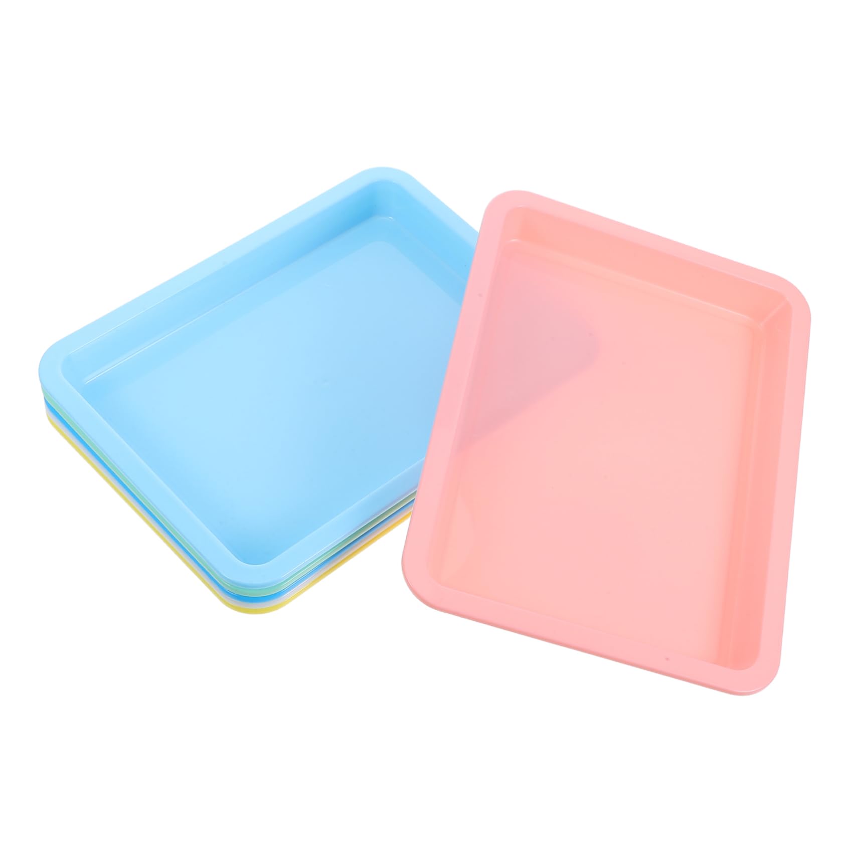 Homoyoyo 6pcs Plastic Art Trays Lightweight Activity Serving Trays for Crafts Painting DIY Projects Smooth Surface Organizer for Art Classes and Family Fun