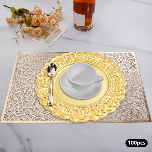 Platos decorativos redondos de plástico 13 in set 100 piezas miniatura 5