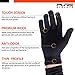 Pure Athlete Wool Ski Glove Liner with Touch Screen Technology – Premium Merino Wool Winter Gloves for Skiing, Cold Weather (M, Black)