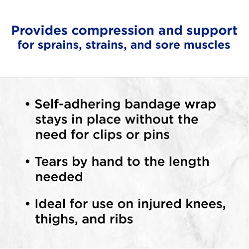 Johnson & Johnson Coach Self-Adhering Elastic Sports Bandage, Provides Sprain, Strain and Joint recovery Support for Ankles, Wrists, and Elbows, 2 In By 2.2 yd - Thumbnail 2