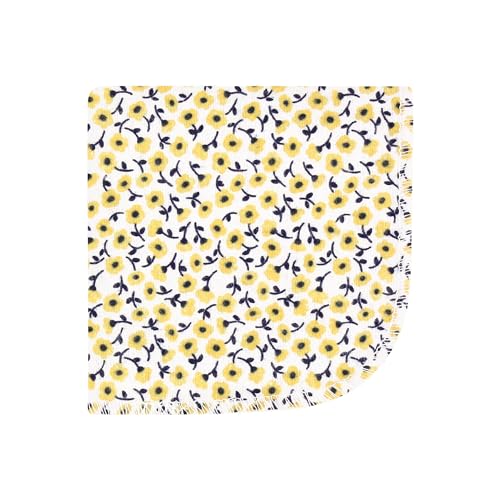 Image of Hudson Baby Unisex Baby Flannel Cotton Poly Washcloths, Blush Navy Floral 12Pk, One Size