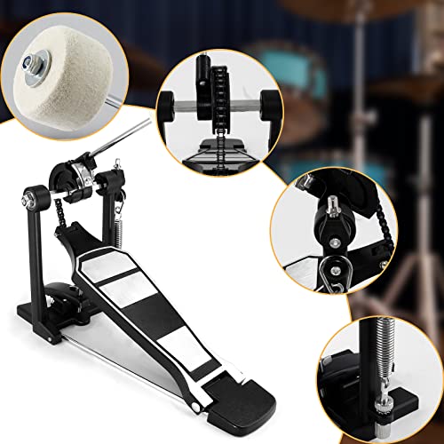 Lanzeuta Bass Drum Pedal, Heavy Duty Single Bass Drum Pedal With Drum Beater Stick, Kick Drum Pedal For Beginner, Pro Drummers #TOP4