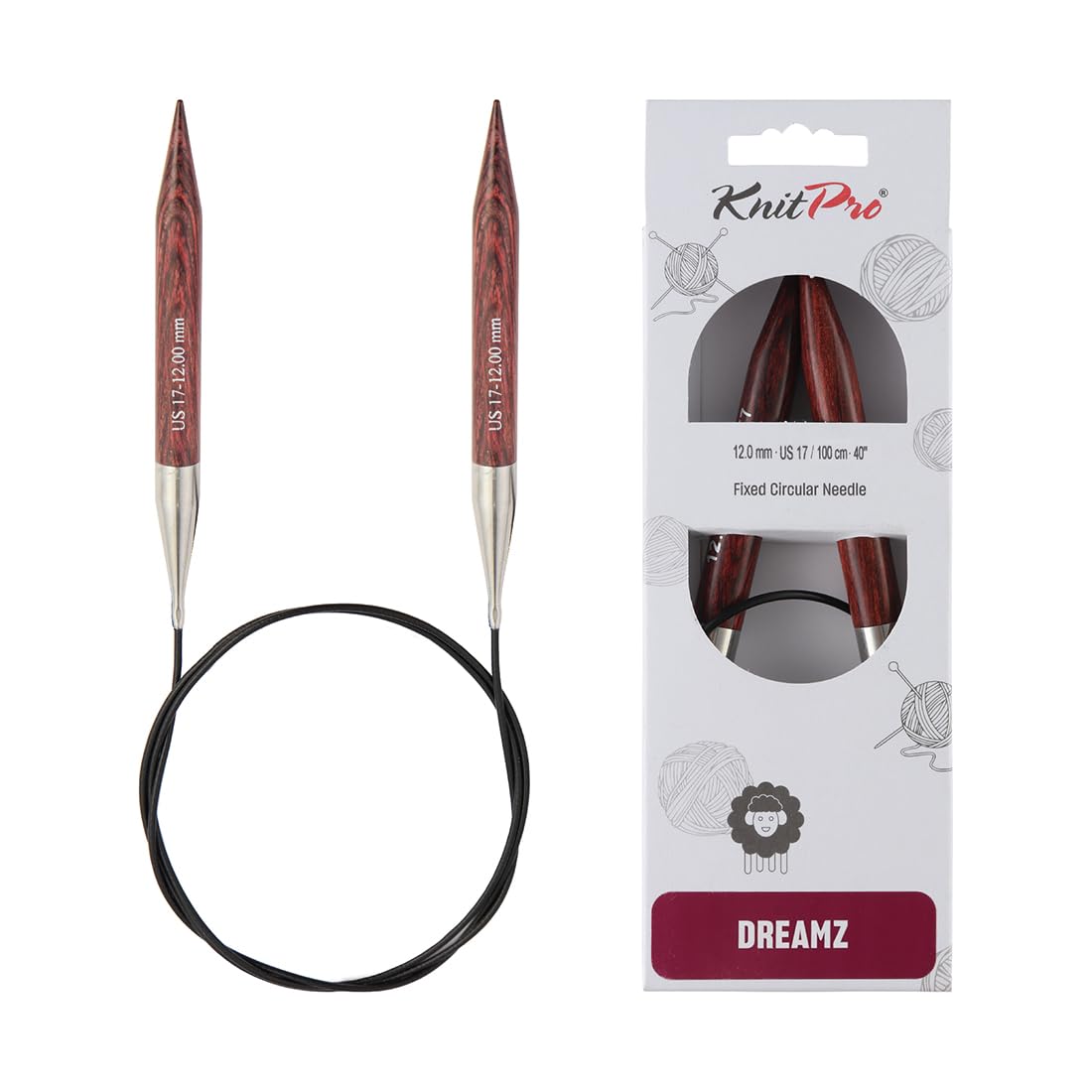 Knitpro Burgundy Rose Dreamz Fixed Circular Needles 40" (100Cm) | Size 12.00Mm
