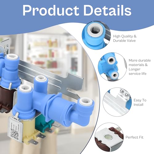 242252702 240531101 Refrigerator Water Inlet Valve Fit for Frigidaire, Kenmore, Electrolux, Crosley Refrigerator Parts, Replace 240505101 240505102 240508101 240508102 241734301 240321801 LUXRILIX