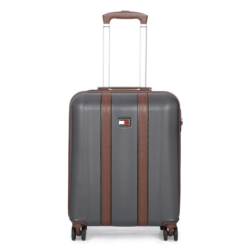 Image of TOMMY HILFIGER Large Hard Luggage Graphite X - Olive | Check-in Trolley Bag with TSA Lock | 360 Spinner Double Wheels | Telescopic Handle | PC Shell Suitcase | 78.5cm | 129L Capacity