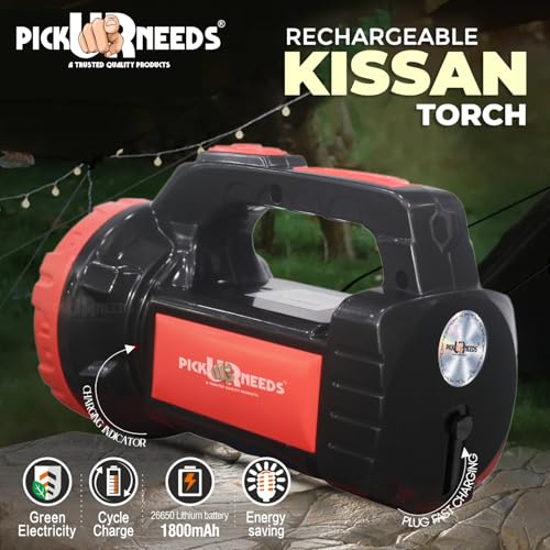 Image of Pick Ur Needs 50W Emergency Long Range Rechargeable Bright Laser Search Torch Light with 16 SMD
