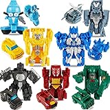 Zcxtoy Cartoon Version Deformation Robots Toys Mini Action Figures Small STEM Car Robots Birthday Gi