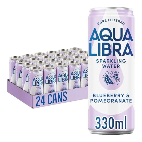 AQUA Libra Sparkling Water Sugar Free Fruit Water No Sugar No Calories Blueberry & Pomegranate