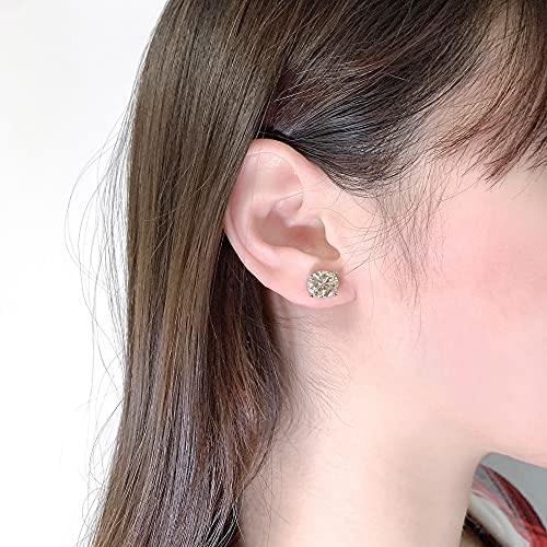 GIGAJEWE Moissanite Stud Earring Round Cut Champane Color Total 6.0CT 18K Gold Plated 925 Steling Silver, Stud Earrings For Men Women - Image 3