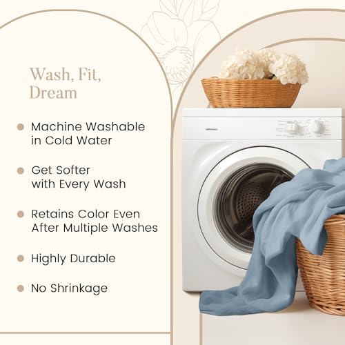 CHATEAU HOME COLLECTION 100% Cotton Bed Sheets Twin 15" Deep Pocket Sheets, No Pilling & Shrinkage Machine Washabe Fade Resistant Luxury Hotel Bedding- French Blue