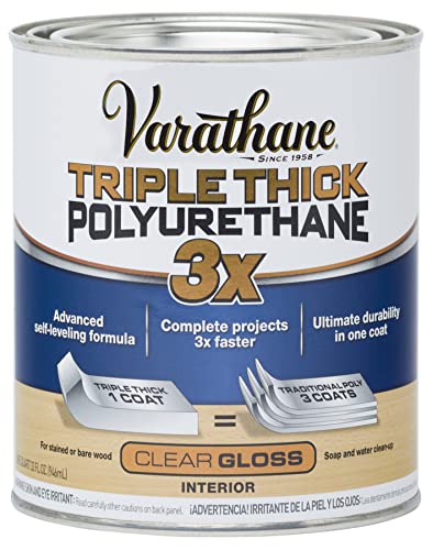 Comparison: Best Lacquer For Cabinets 6 Varathane 284470 Triple Thick Polyurethane Wood Finish, Gloss, Quart