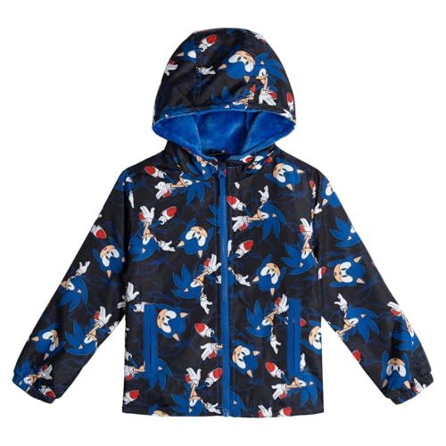 Image of SEGA Sonic the Hedgehog Zip Up Waterproof Rain Jacket Little Kid to Big Kid Sizes (4-10)