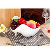BreeRainz Stylish Ceramic Fruit Bowl for Kitchen Counter,Shoe-Shaped Modern Decorative Bowl for H...