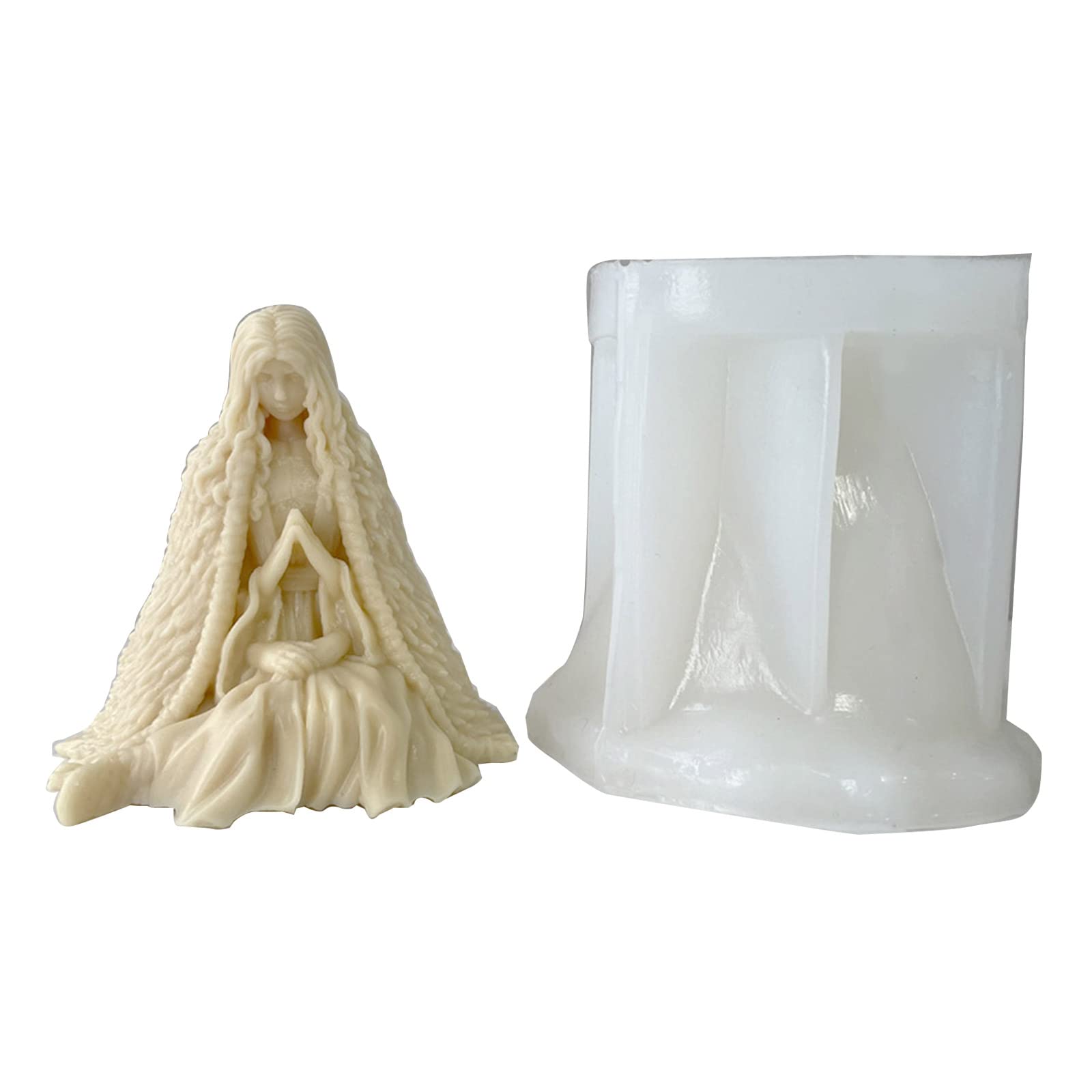 Tsophreniq Halloween Witch Mold for Making Plaster Ornaments Resin Decor Casting Silicone Mold Molds for Candles Soap for Baking Chocolate Candy for Epoxy