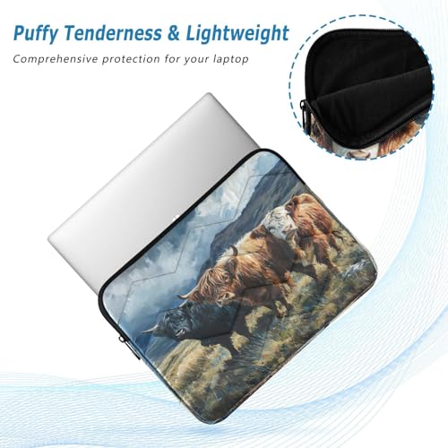 Funda portátil 13-14 pulgadas impermeable diseño Highland Cattle miniatura 5