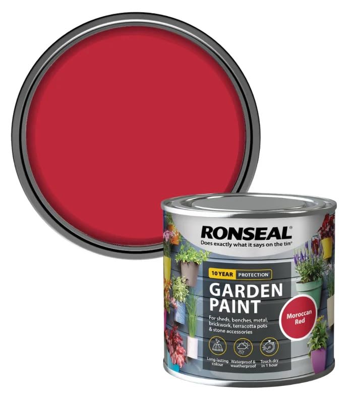 DUAYRA Garden Wood Paint 250ML | Outdoor Furniture Paints | Multi-Surface Waterproof Weather Resistant | Quick Drying Formula | For Benches, Terracotta Pots, Brickwork, Stones | (Moroccan Red)