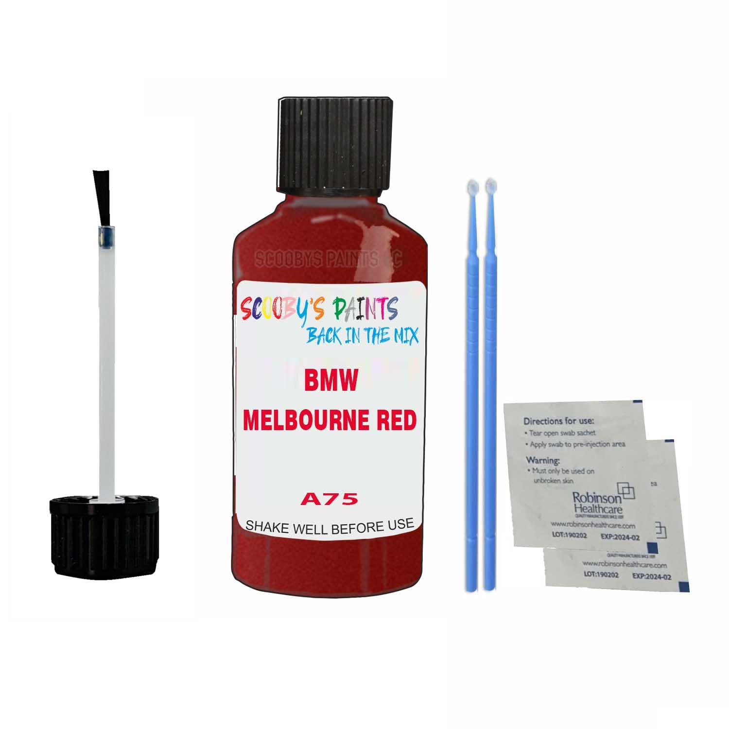 Scoobys Paints Back In The Mix Melbourne Red Touch Up Paint For Bmw 2 Series Grand Coupe A75 2007-2022 30Ml Bottle Brush Scratch Stone Chip Repair Pen