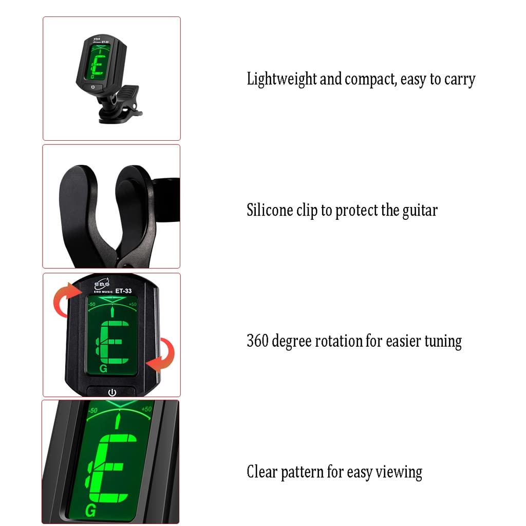 JJJ Tuner for Chitarra Portatile Tuner di Alta qualità Ukulele Violin Tuner elettronico Automatico Durevole (Color : White)