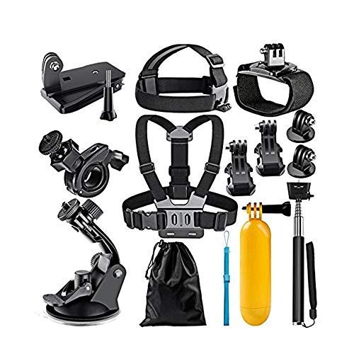 Brain Freezer Plastic J 12 in 1 Action Camera Tripod Accessories Kit Compatible for Yi 4K, Black