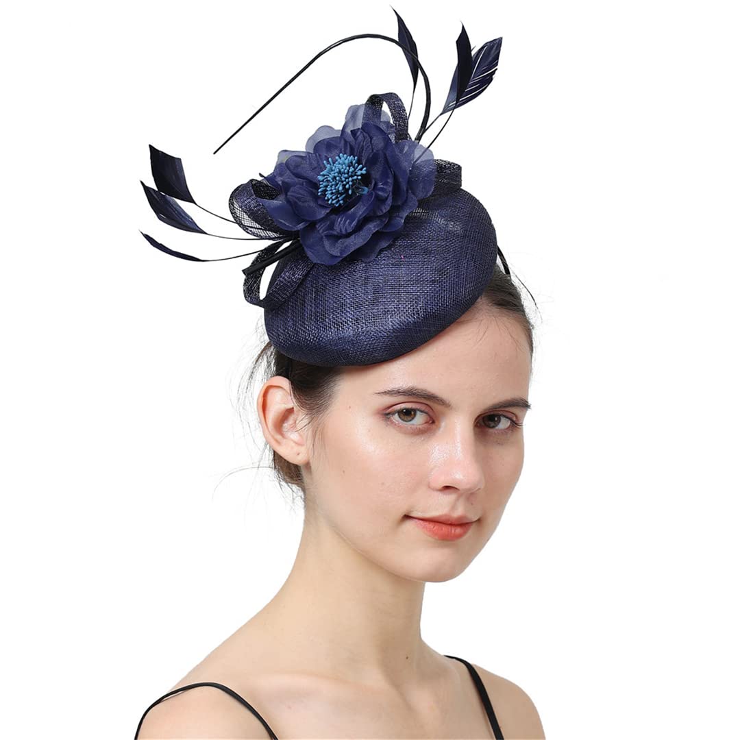 FBHappiness Wedding Fascinator Hat Hair Clip Women Cocktail Party Bridal Ladies Headpiece Mesh Hats Headwear ，Cocktail Hats