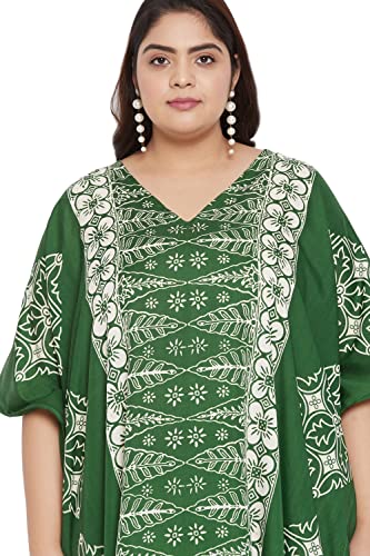 Image of Oussum Plus Size Kaftan Dresses for Women, Polyester Summer Caftan Cover Up Maxi Beach Dress, 1X-3X