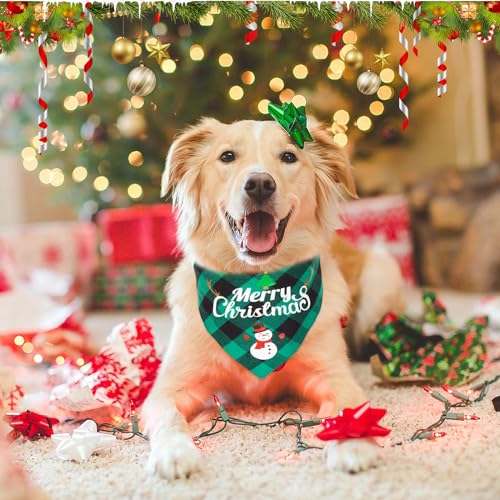 2 Stück Weihnachtshund Bandanas, Hundehalstuch, Schal Halstuch für Weihnachten Haustier Kostüm, Halstuch Hund, Dreieck Haustier Lätzchen für Haustier Weihnachten Kostüm Dekoration Zubehör (B)