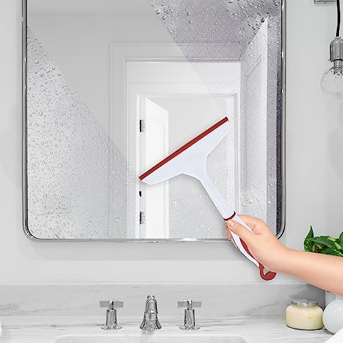 Image of Superio Rubber Squeegee, 2 Pack, Streak Free All Purpose Window Squeegee, Comfort Grip Handle and Hanging Hook (Red, 6 Inch- 2 Pack)