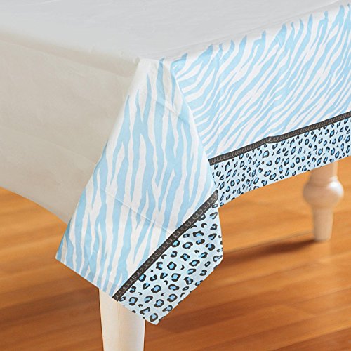 Sweet Safari Boy Baby Shower Party Paper Table Cover, 1 Pieces, Made from Paper, Baby Shower, 54