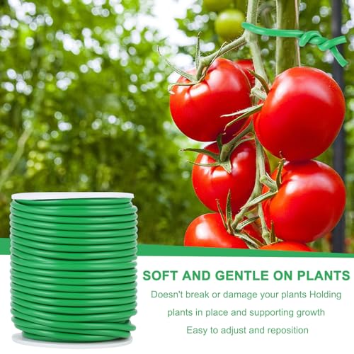 3,5mm x 20m Pflanzenbinder, Grün Pflanzendraht Weich, Dicke Bindedraht, Draht Grün, Ideal zum Anbinden von Kletterrosen und Pflanzenstütze im Garten