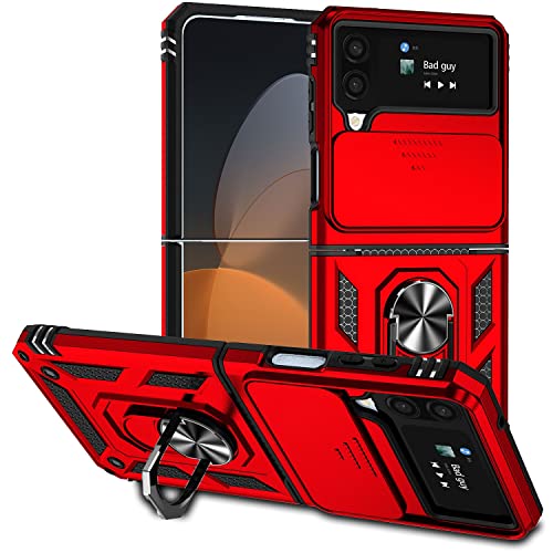 Coque Samsung Z Flip 4 anti-choc fine avec anneau de maintien et protection appareil photo
