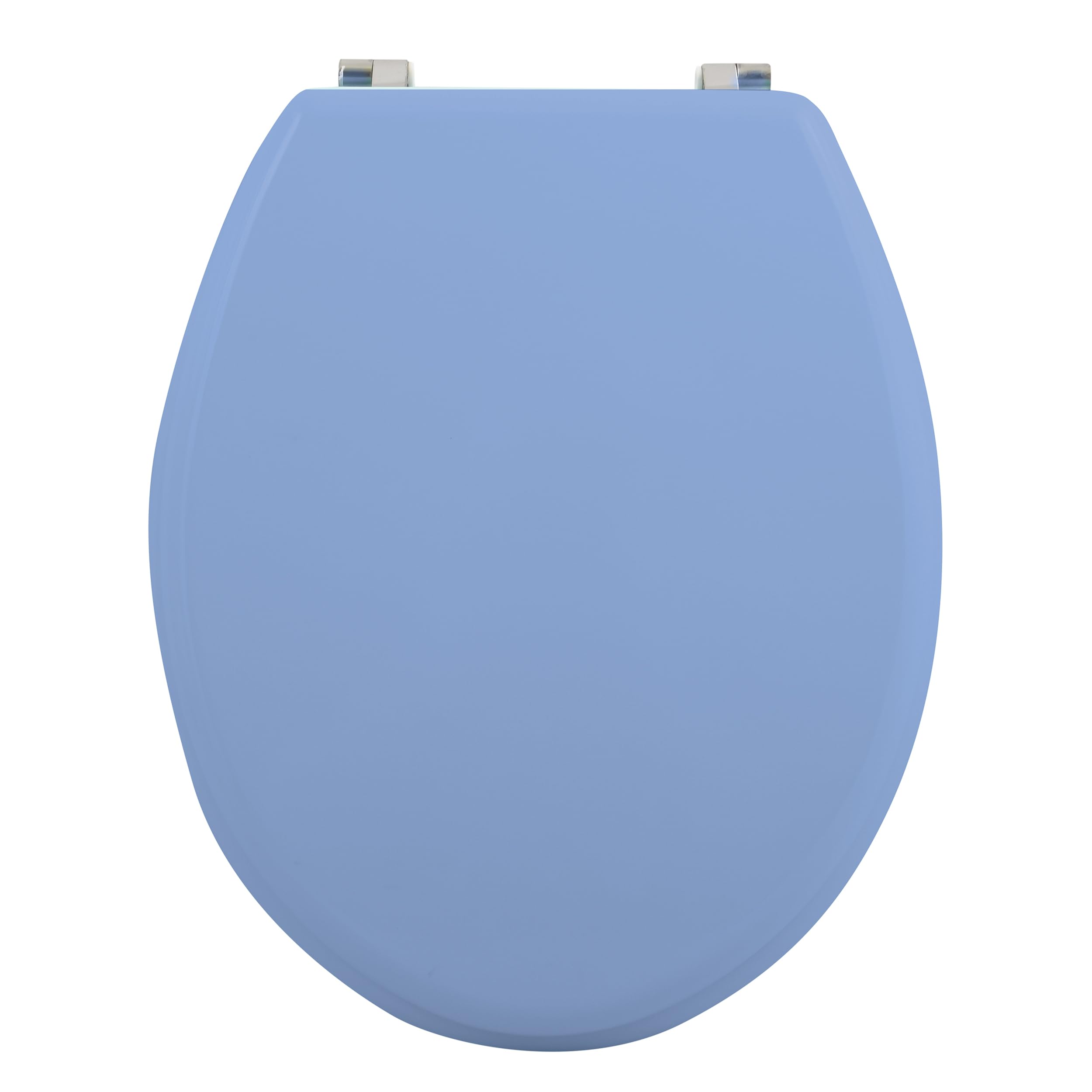 MSV WC Sitz Toilettendeckel MDF Holzkern "Hellblau" Scharniere aus Edelstahl - hochwertige und stabile Qualität