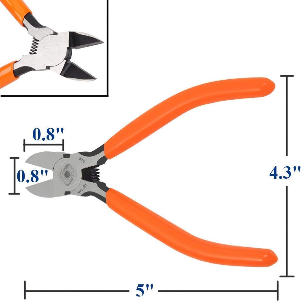 5 Inch Diagonal Cutting Pliers and 5.5 Inch Flat Nose Pliers Bundle, Professional Hand Tool for Repairing
