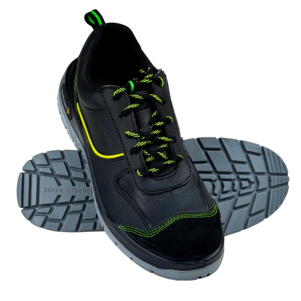 Mallcom Rufus K01 Safety Shoes for Men, Synthetic Microfiber Upper, Double Density PU Sole, Safety Shoe with Steel Toe, Light Weight, Comfort and Slip Resistance, Black, 12UK (B0BLZS4C7N) Amazon Price History, Amazon Price Tracker